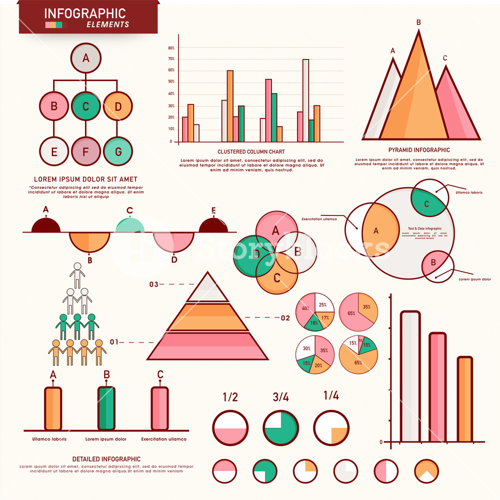 Statistics Stuff Set of statistical infographic elements as charts, graphs and bars for ...