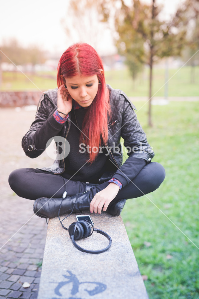 Vibrant Venezuelan Woman Enjoying Milan's City Life with Music