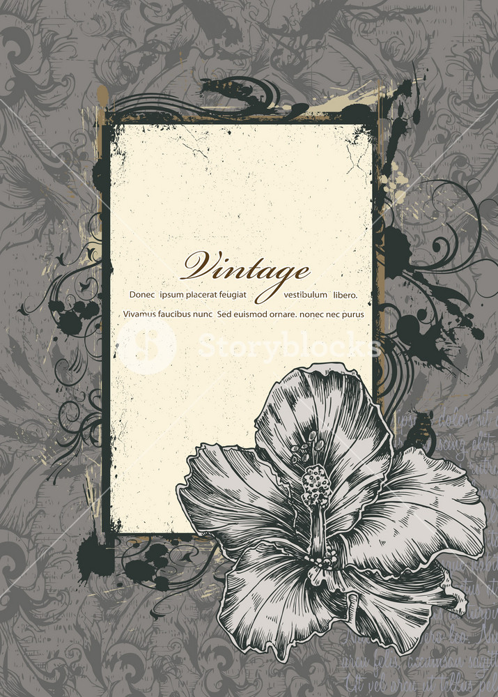 Grunge Floral Frame Vector Illustration Royalty-Free Stock Vector SBI ...