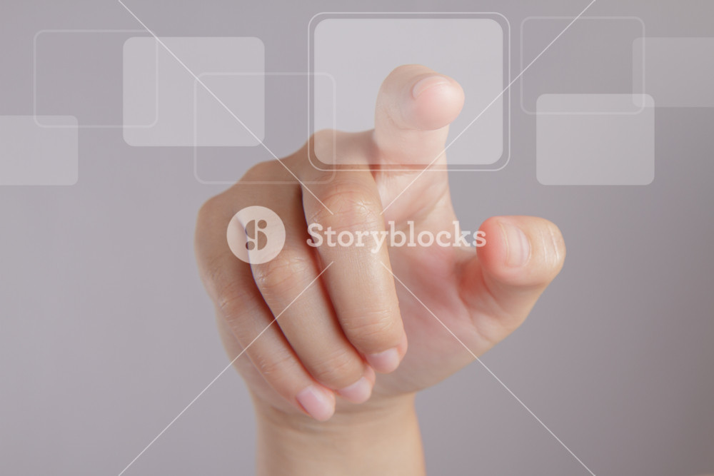 Hand Point Screen Hand Point On Touch Screen Interface Royalty-Free Stock Illustration ...