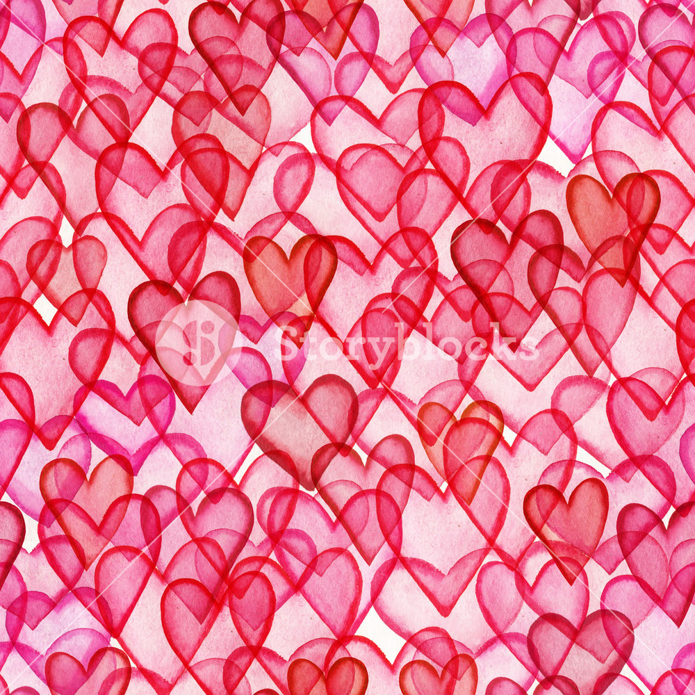 Hearts Watercolor Seamless Pattern Royalty-Free Stock Illustration SBI ...
