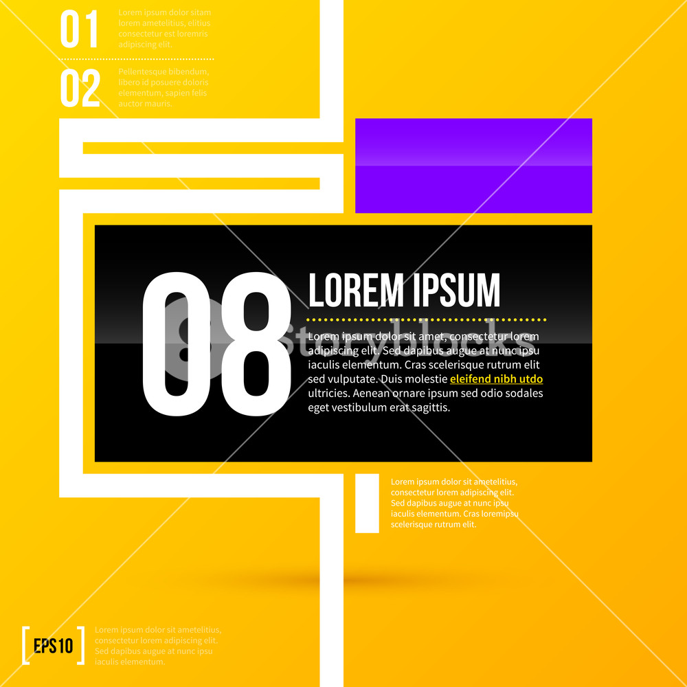 Horizontal Text Layout With Minimalistic Elements On Bright Yellow ...
