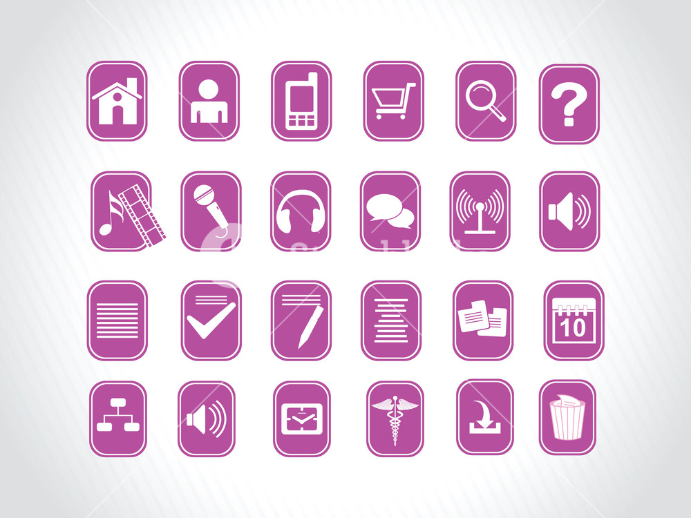 Icons With Purple Background Royalty-Free Stock Vector SBI-300391555 ...