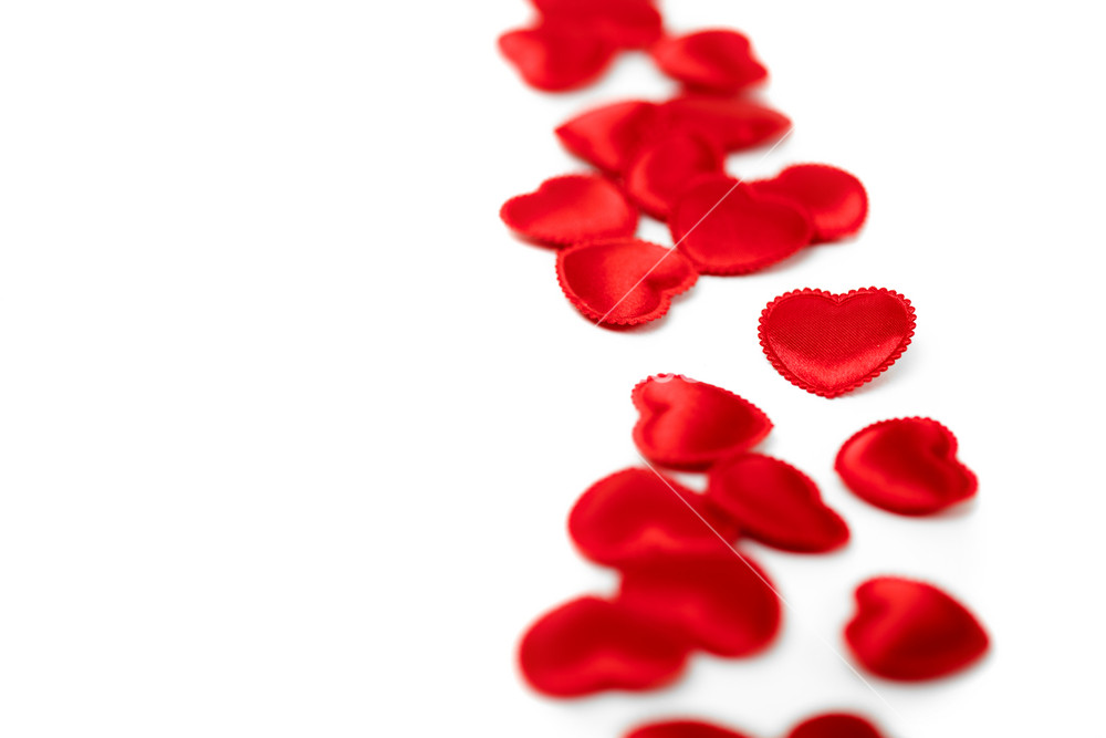 Felt red hearts isolated on a white background Royalty-Free Stock Photo ...