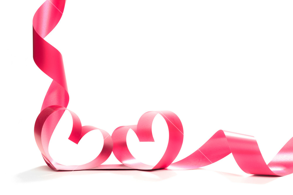 Red heart ribbon isolated on white background Royalty-Free Stock Photo ...