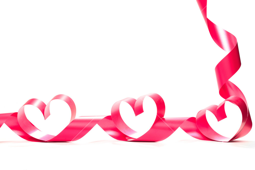 Red heart ribbon isolated on white background Royalty-Free Stock Photo ...