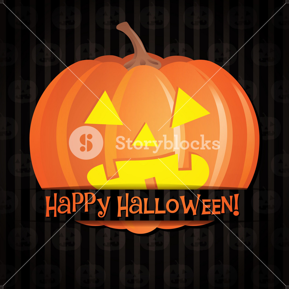Jack O Lantern Happy Halloween Card In Vector Format. Royalty-Free ...