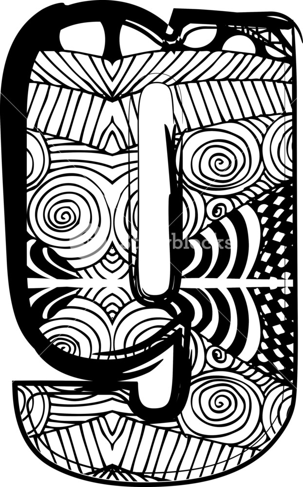 Letter G With Abstract Drawing. Vector Illustration Royalty-Free Stock ...