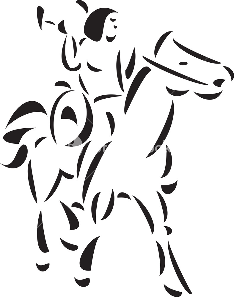 Native American Man Riding Horse. Royalty-Free Stock Vector SBI ...