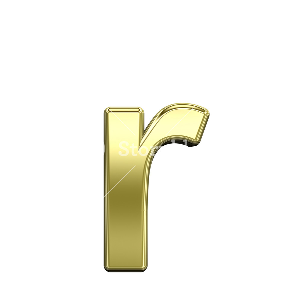 Backwards Lowercase R Gold One Lower Case Letter From Shiny Gold Alphabet Set Royalty-Free Stock ...