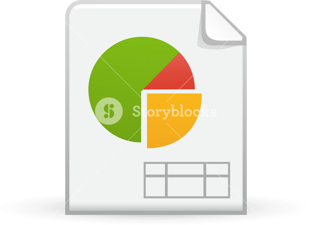 Pie Chart On Paper Lite Application Icon Royalty-Free Stock Vector SBI ...