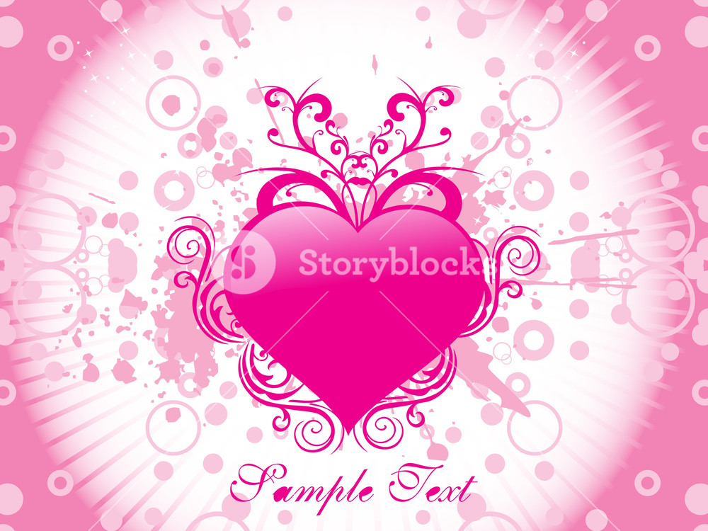 Pink Heart With Retro Background Royalty-Free Stock Vector SBI ...