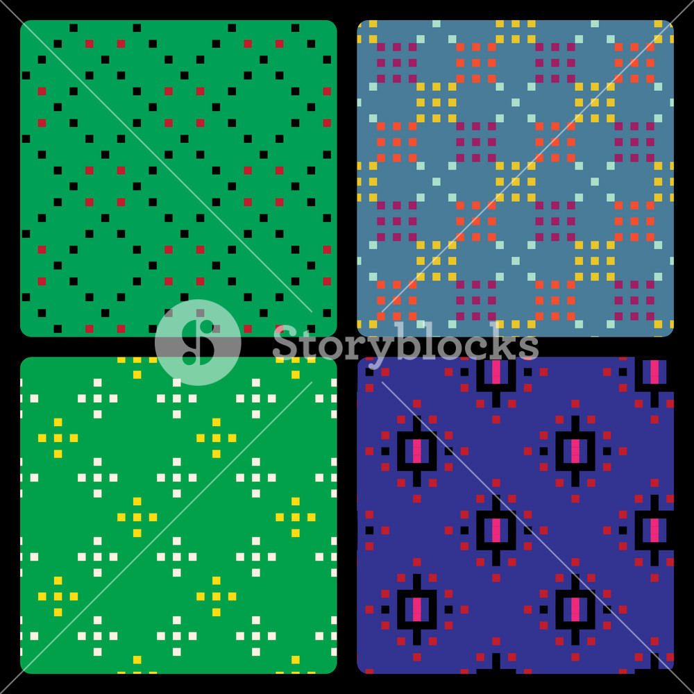 Set Of 4 Pixel Patterns Royalty-Free Stock Vector SBI-300796329 ...