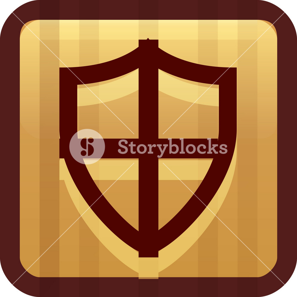 Protection Shield Brown Tiny App Icon Royalty-Free Stock Vector SBI ...