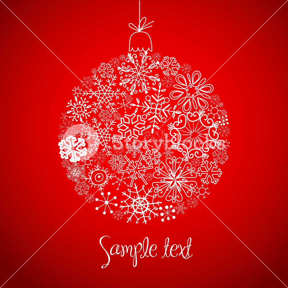 Red And White Christmas Ball Illustration.- Royalty-Free Stock Vector ...