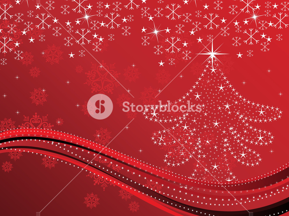 Red Background With Xmas Tree Royalty-Free Stock Vector SBI-300357076 ...