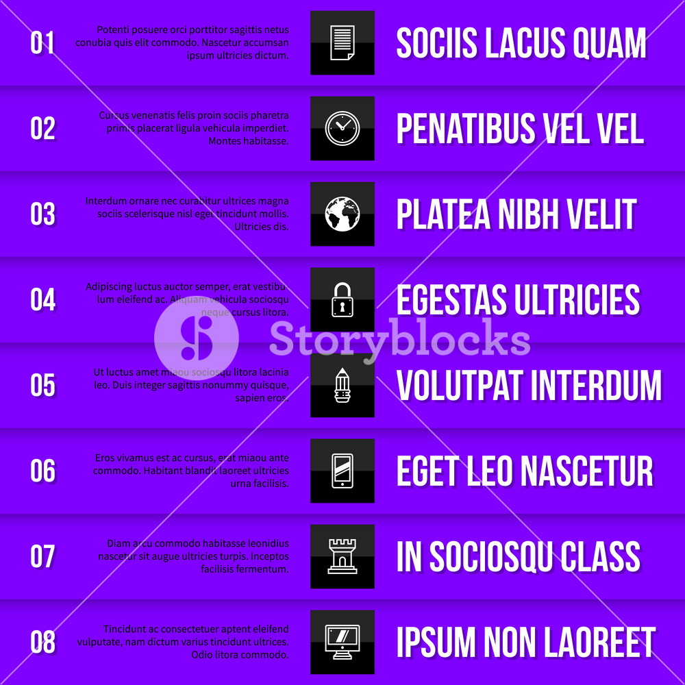 Menu Template With Horizontal Options/banners. Eps10 Vector Template ...