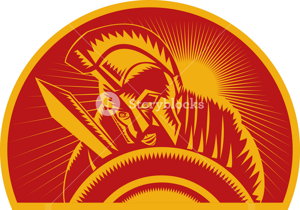 Roman Soldier Or Gladiator With Sword And Shield Royalty-Free Stock ...
