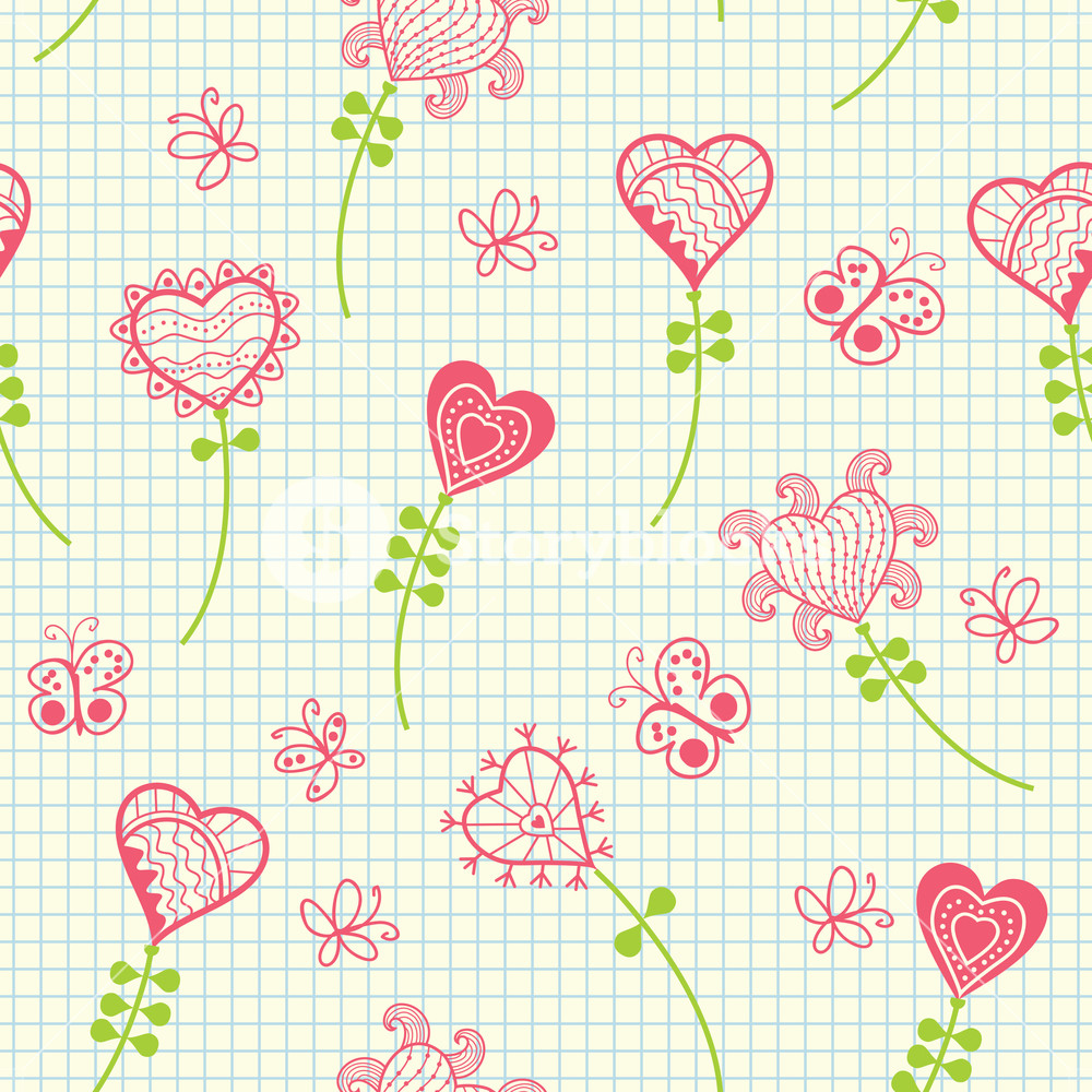Romantic Seamless Pattern With Hearts Royalty-Free Stock Vector SBI ...