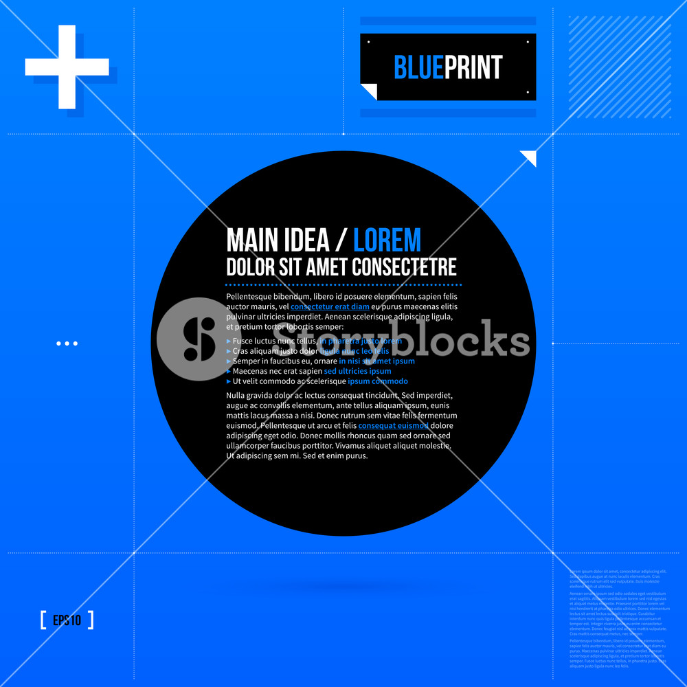 Round Text Frame Template In Blueprint Style. Eps10 Royalty-Free Stock ...