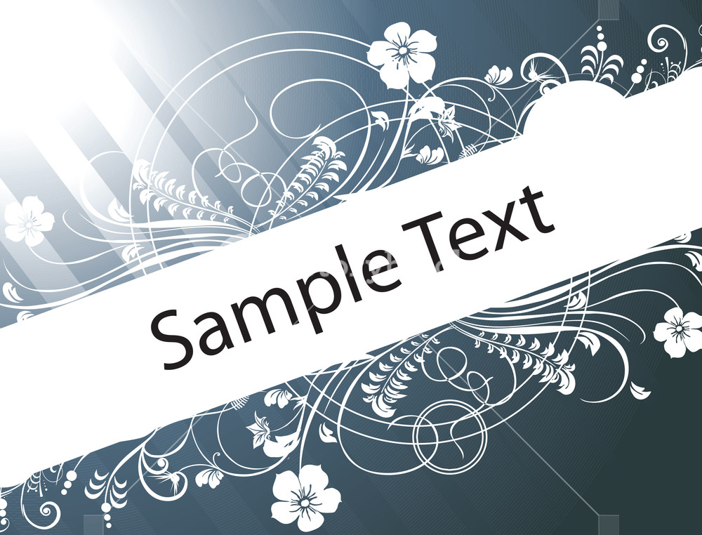 Sample Text On Gradient Background With Floral Elements Royalty-Free ...