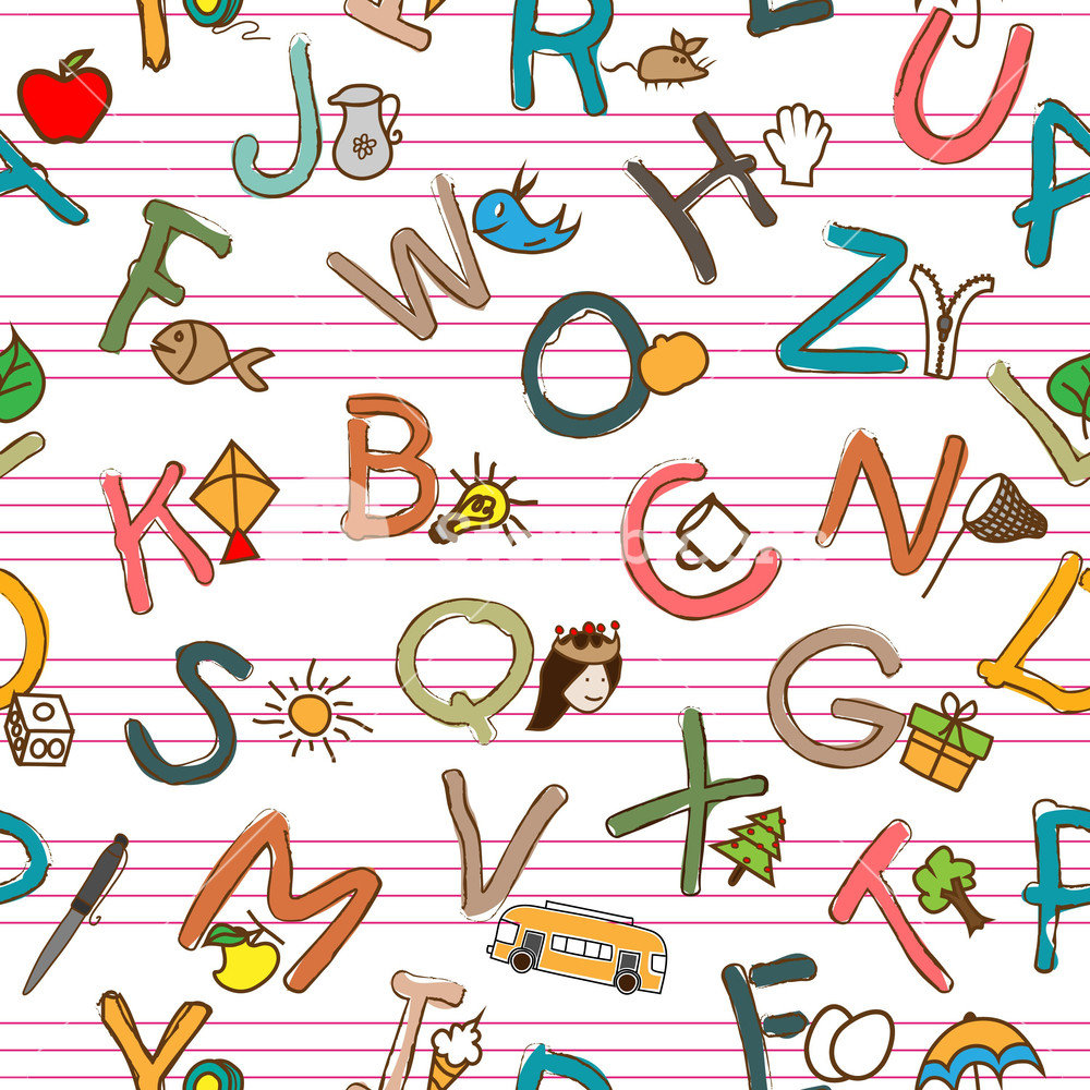 Seamless Pattern With English Letters Royalty-Free Stock Image ...