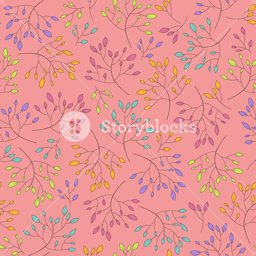 Seamless Texture With Leafs. Vector Illustration. Royalty-Free Stock ...