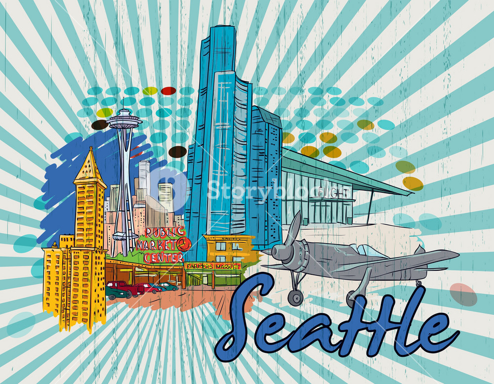 Seattle Doodles Vector Illustration Royalty-Free Stock Vector SBI ...