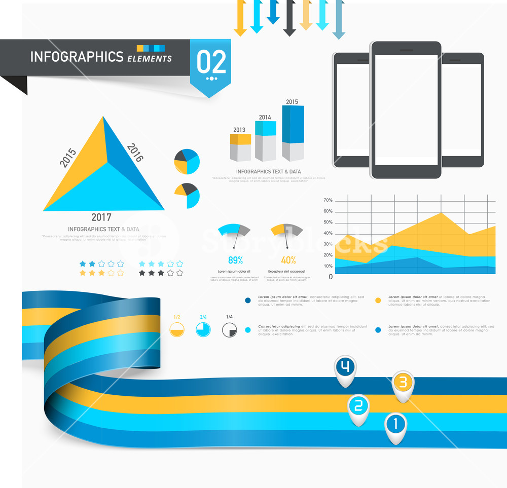 Set of creative business infographics elements including statistical ...