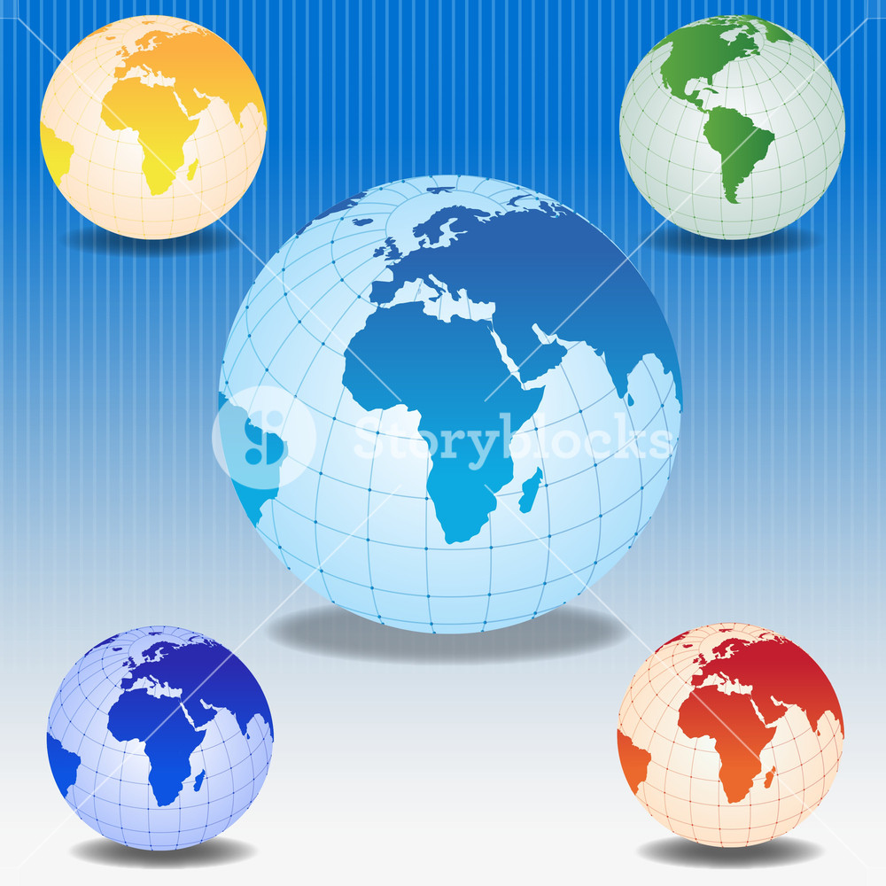 Set Of Globe Icons Royalty-Free Stock Vector SBI-300267757 - Storyblocks