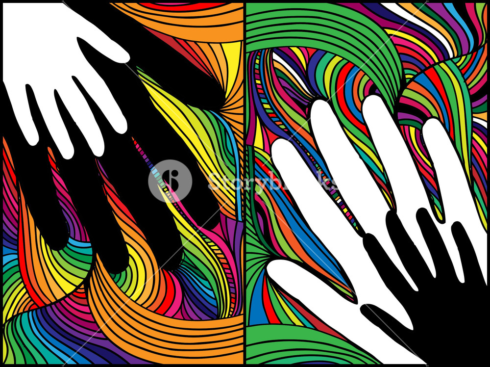 Sketch Of Hand On Abstract Background. Vector Illustration Royalty-Free ...