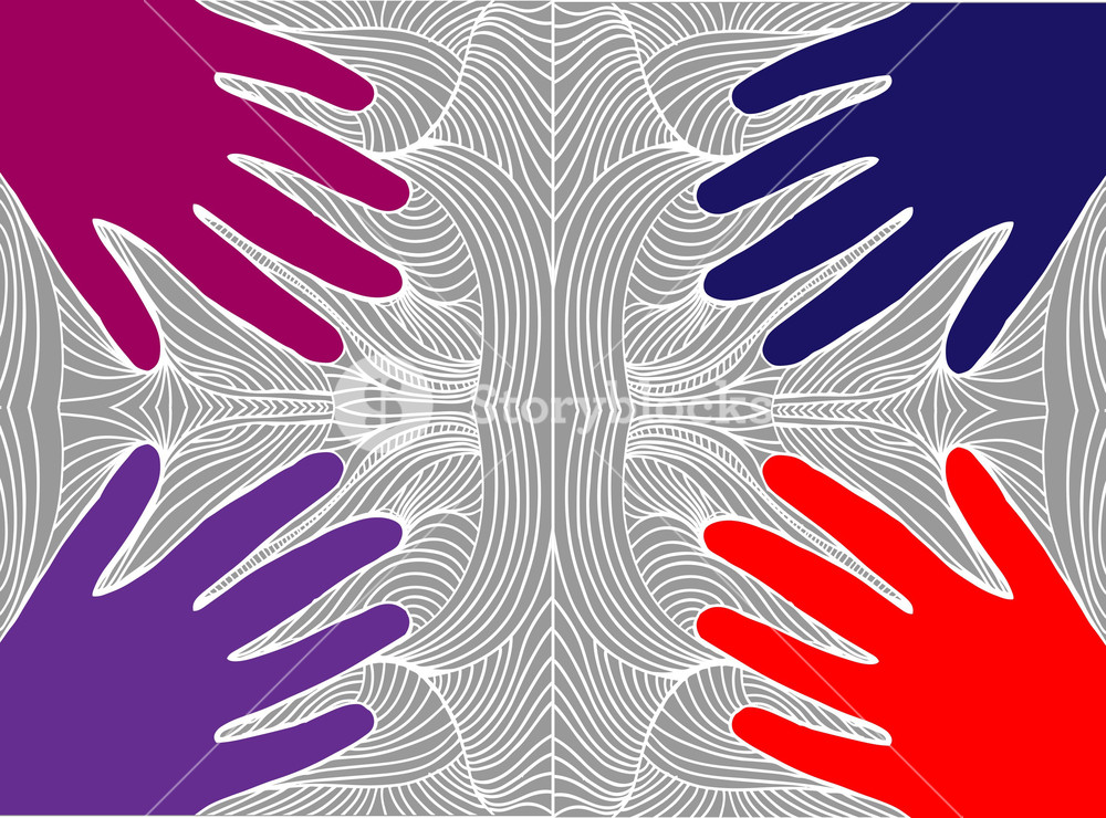 Sketch Of Hand On Abstract Background. Vector Illustration Royalty-Free ...