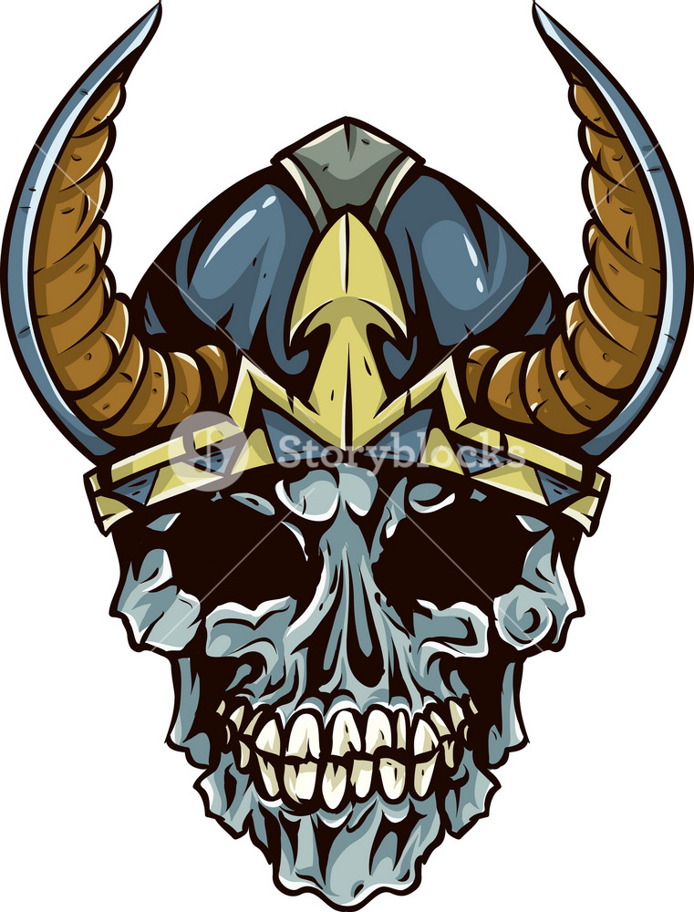 Skull Vector Element With Helmet And Horns Royalty-Free Stock Vector ...