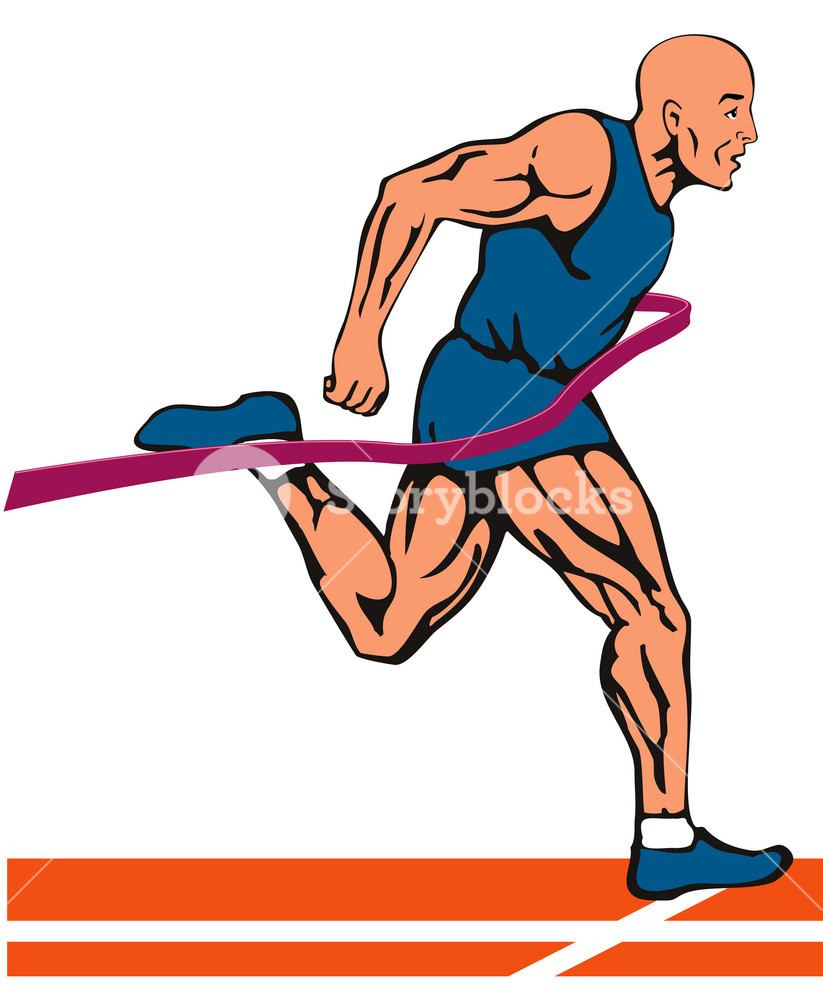 Sprinter In Finish Line Royalty-Free Stock Illustration SBI-300132797 ...