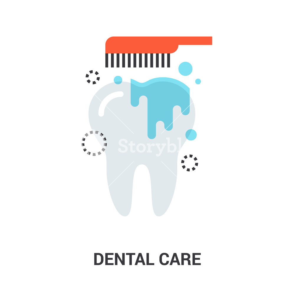 Abstract flat line vector illustration of dental care concept Royalty ...
