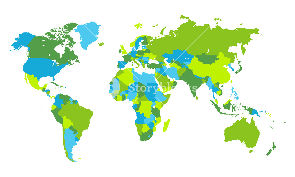 Vector illustration of world map isolated on white background Royalty ...
