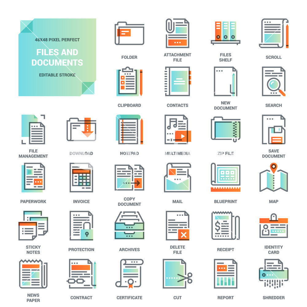 Vector set of modern flat line icons Royalty-Free Stock Vector SBI ...