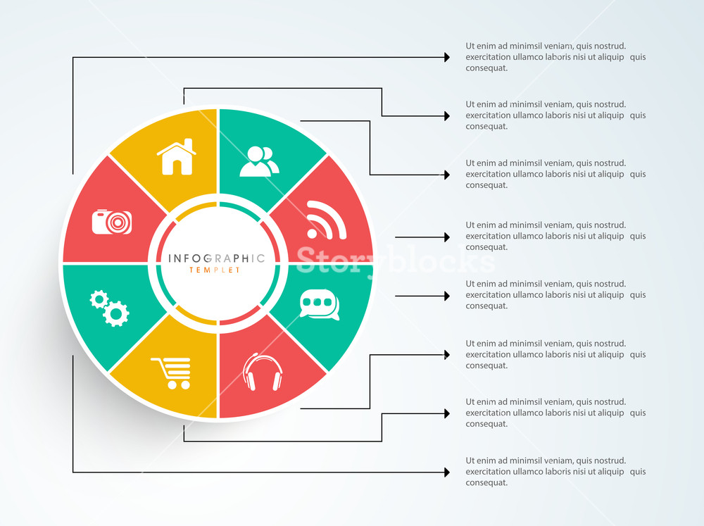 Stylish business infographic user interface with menu function and ...