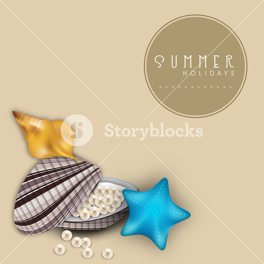 Summer Seashell Background Royalty-Free Stock Vector SBI-300624944 ...