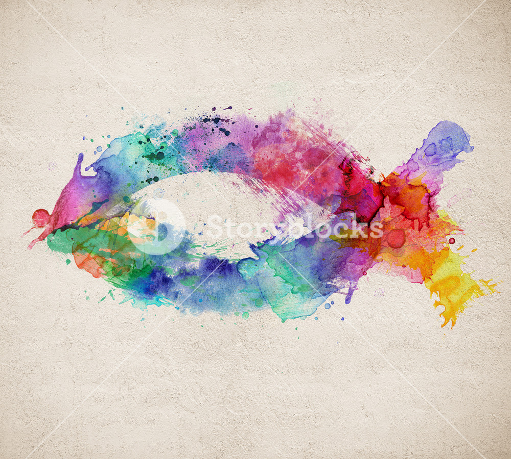 The symbol of the Christian fish in many colors Royalty-Free Stock ...