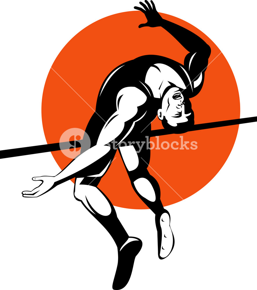Track And Field Athlete Jumping High Jump Royalty-Free Stock Vector SBI ...