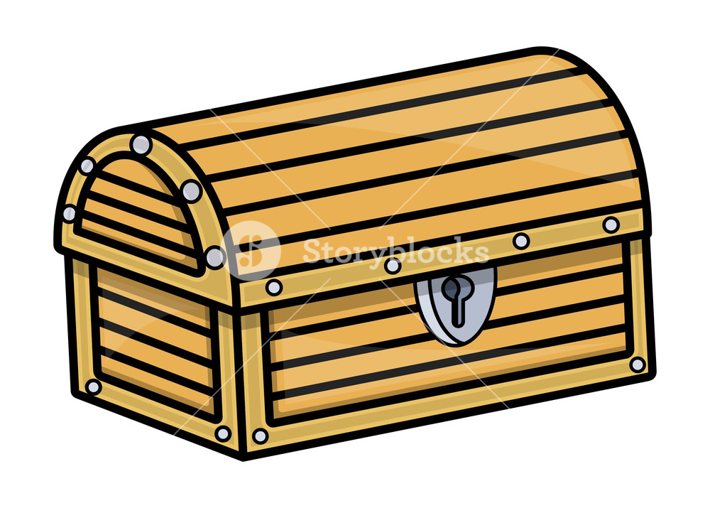 Treasure Trunk - Vector Cartoon Illustration Royalty-Free Stock Vector ...