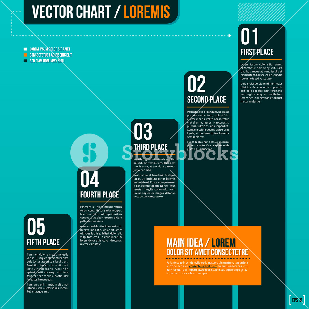 Vector Chart On Turquoise Background. Royalty-Free Stock Vector SBI ...