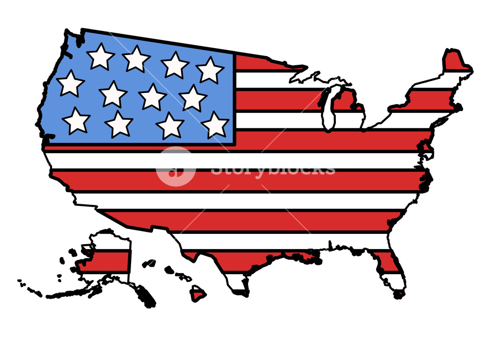 Usa Flag In Map Vector Illustration Royalty-Free Stock Vector SBI ...