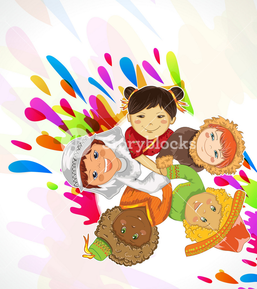 Vector Abstract Background With Kids Royalty-Free Stock Vector SBI ...