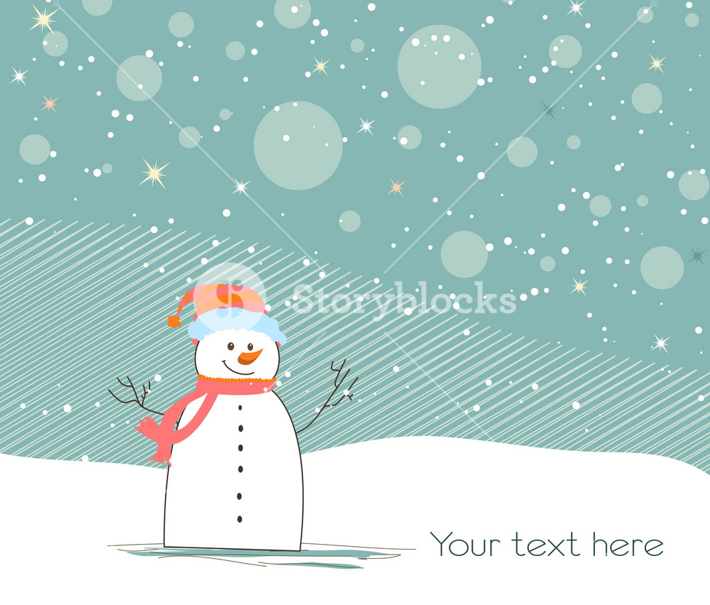 Vector Christmas Background With Snowman Royalty-Free Stock Image ...