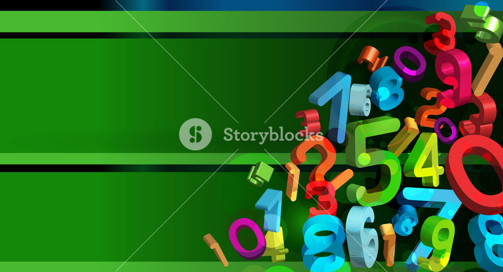 Vector Colorful Abstract Background With 3d Numbers Royalty-Free Stock ...