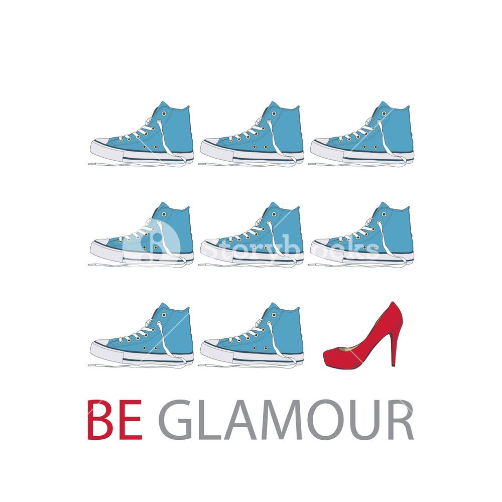 Vector Illustration With Cartoon Footwear. Royalty-Free Stock Vector ...