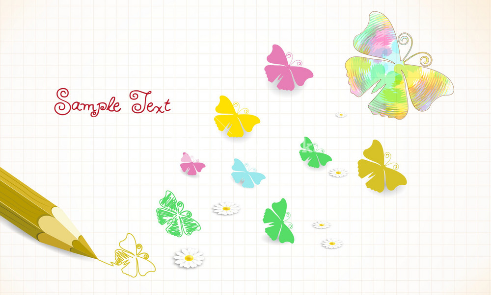 Vector Spring Background With Butterflies Royalty-Free Stock Vector SBI ...