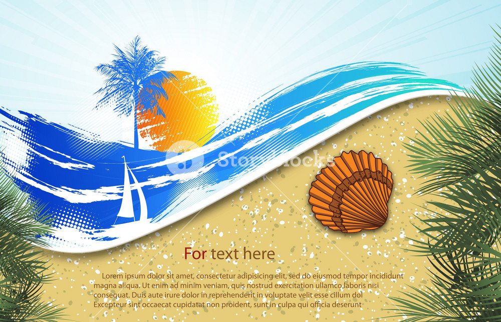 Vector Summer Background With Seashell Royalty-Free Stock Vector SBI ...